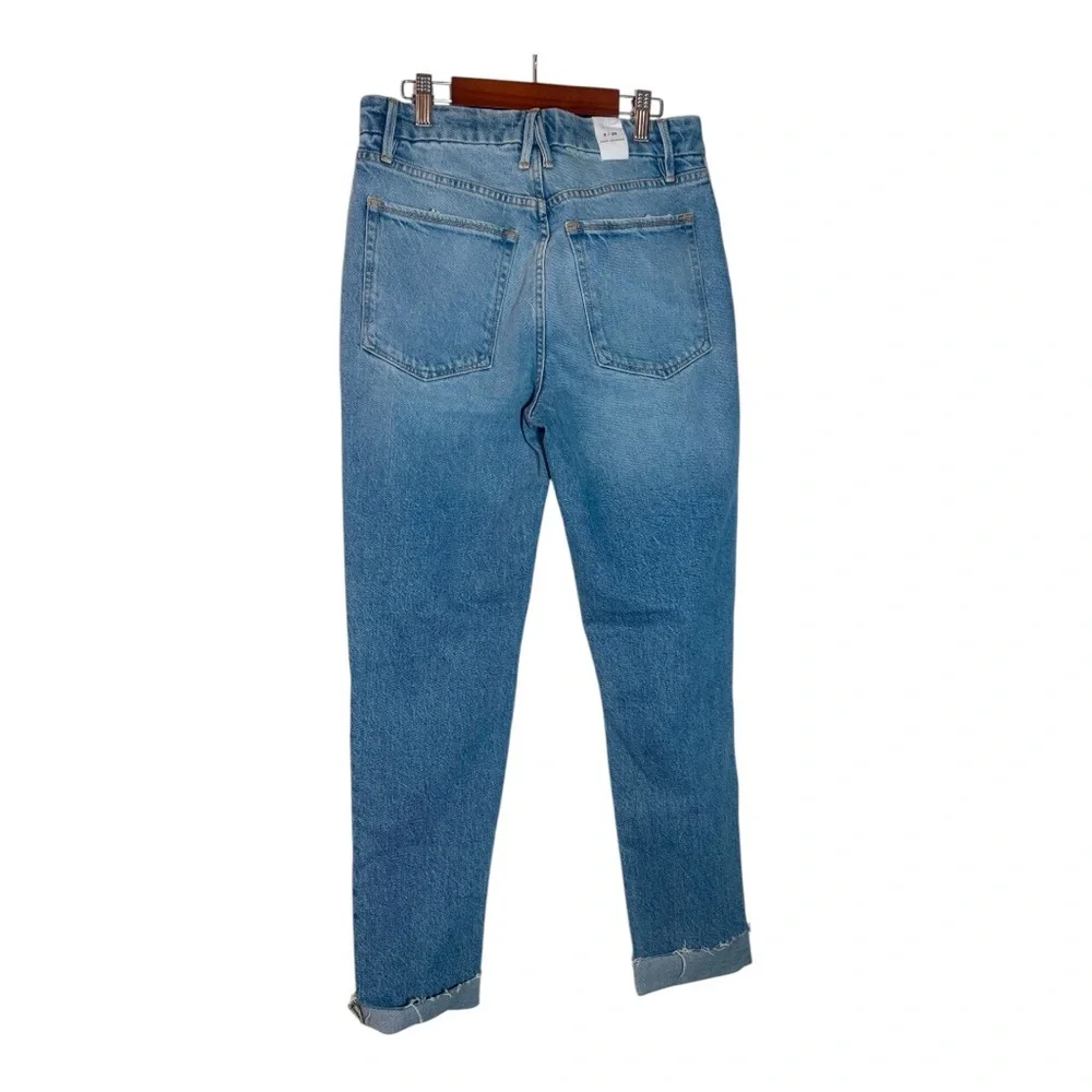 GOOD AMERICAN Weekender Distressed Straight Leg Jeans - Picture 5 of 10